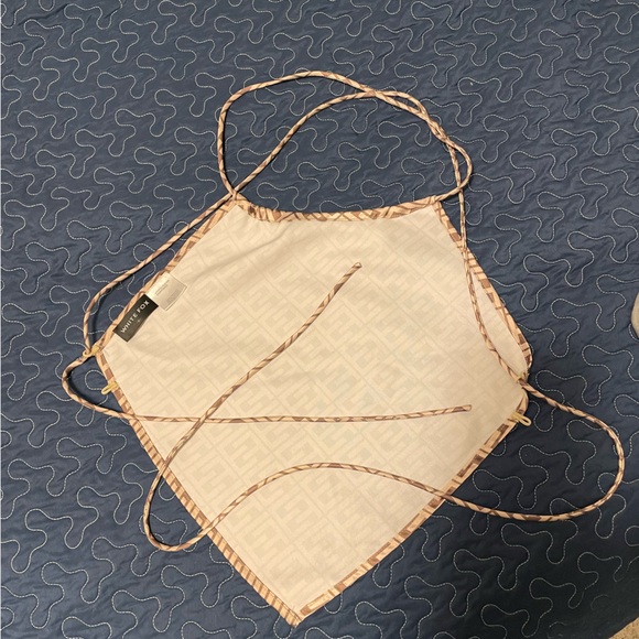 Women’s halter top white fox tan and brown - Picture 2 of 2